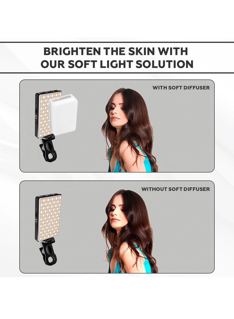 AMROAH Photography Fill Light 120 LED 3000mAh 6 Color Cards, Selfie Light USB Rechargeable for Photo & Video with Front Back Clip for Phones Laptops Makeup TikTok Stream - Image 5