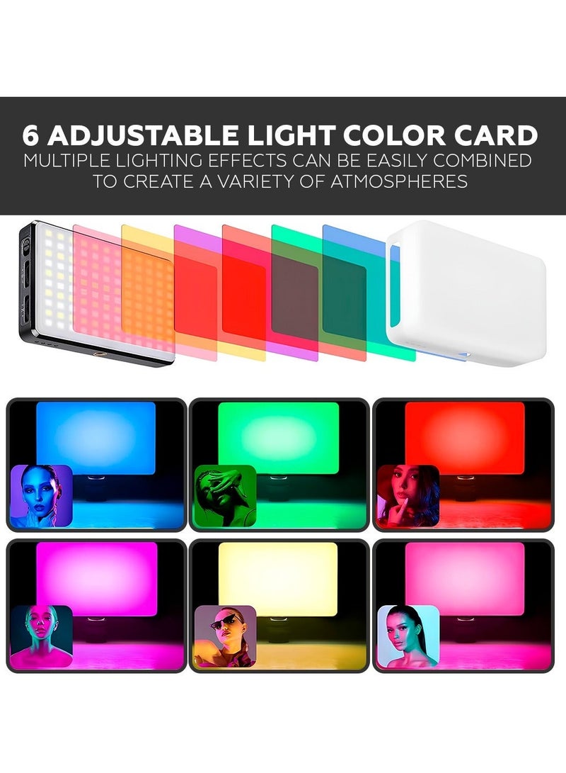 AMROAH Photography Fill Light 120 LED 3000mAh 6 Color Cards, Selfie Light USB Rechargeable for Photo & Video with Front Back Clip for Phones Laptops Makeup TikTok Stream - Image 2