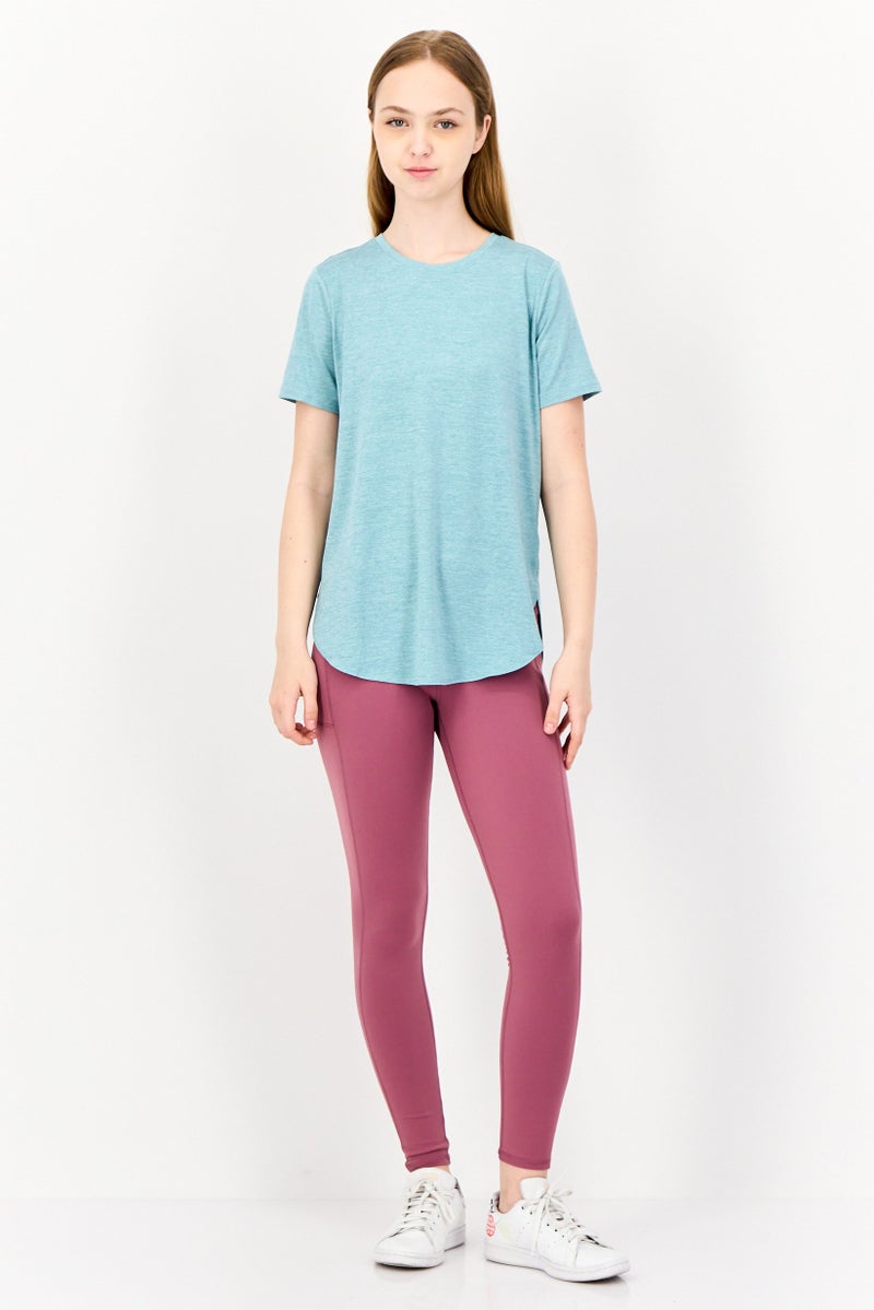SKECHERS Women Sportswear Fit Short Sleeve Training T-Shirts, Turquoise - Image 4