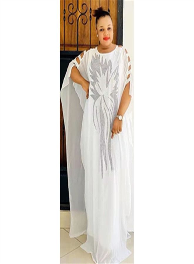 Loquat Women's Fashionable Oversize Dress White 