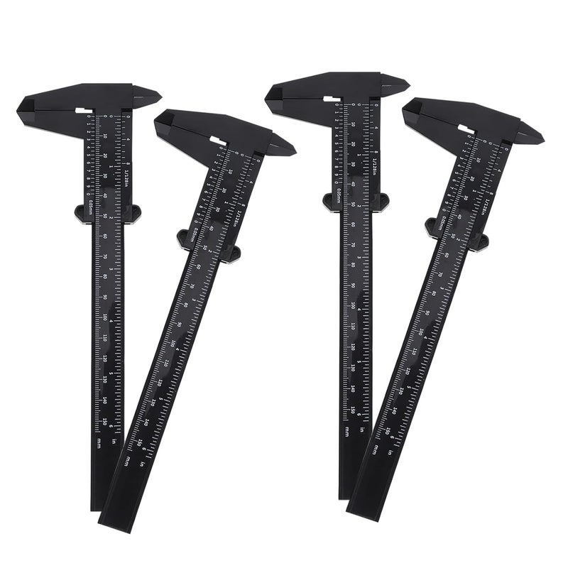 4 قطع من الفرجار البلاستيكي الخفيف ذو المقياس الشفاف، أداة قياس دقيقة للطلاب - Image 2