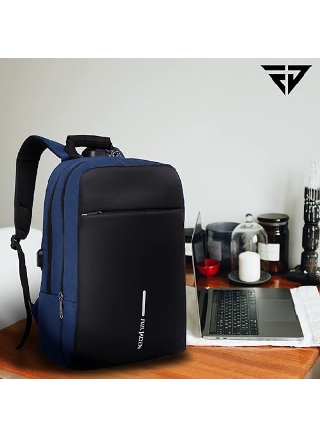 FUR JADEN Anti Theft Number Lock Backpack Bag with 15.6 Inch Laptop Compartment, USB Charging Port & Organizer Pocket for Men Women Boys Girls - Image 3