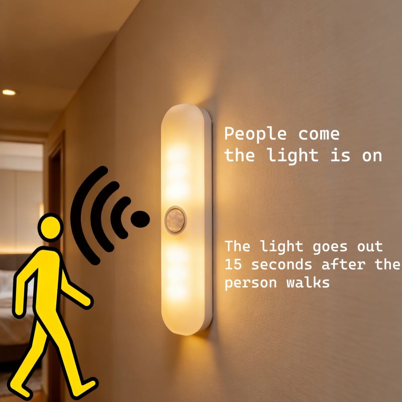 5 عبوات من مصباح حائط LED ذكي يعمل بحساس الحركة للممرات وغرف النوم - Image 1