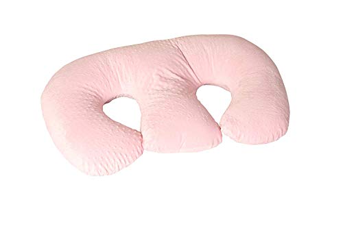 The TWIN Z PILLOW Pink 6 uses in 1 Twin Pillow Breastfeeding Bottlefeeding Tummy Time Reflux Support and Pregnancy Pillow Cuddle Pink DOTS