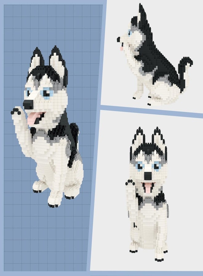 Larcele DIY Micro Dog Building Blocks Toy Bricks Sate for Ages 12 and up, 1390 Pieces KLJM-02 (Sibirian Husky 2) - Image 3