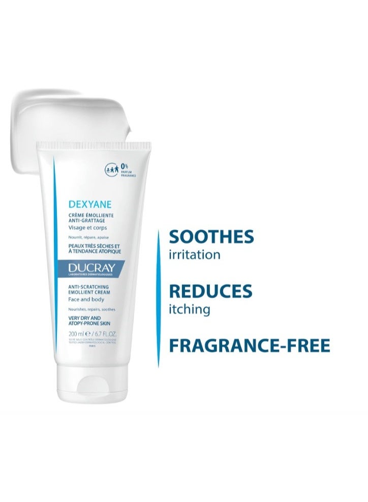 Ducray Keracnyl Ducray Dexyane Anti-Scratching Emollient Cream 200ml | Soothing Care for Dry & Itchy Skin - Image 4