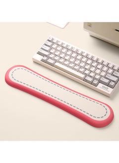 Generic Little Bear Hall Silicone Wrist Pad Mouse Pad Memory Foam Keyboard Hand Holder Cute Office Bowl Holder Palm Support Wrist Pad-Pattern:Keyboard Holder Rose Red  - Image 1