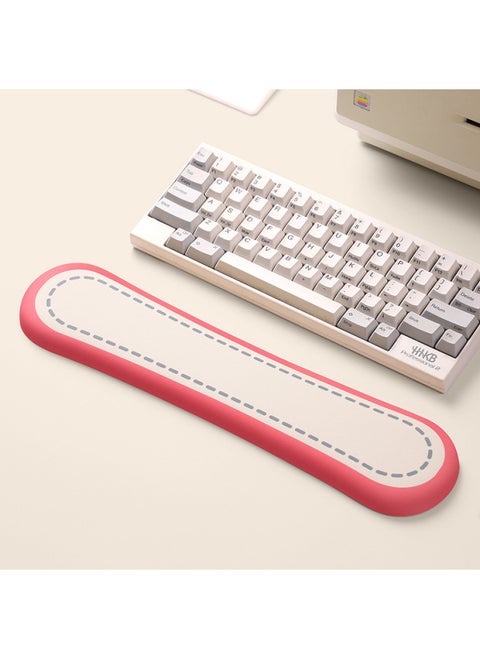 Little Bear Hall Silicone Wrist Pad Mouse Pad Memory Foam Keyboard Hand Holder Cute Office Bowl Holder Palm Support Wrist Pad-Pattern:Keyboard Holder Rose Red
