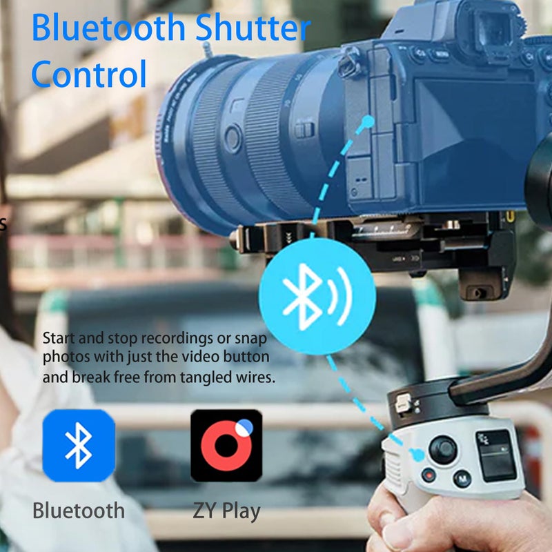 ZHIYUN CINEPEER WEEBILL 3E Mirrorless Gimbal Lightweight Stabilizer, Up to 3kg/6.6lbs Payload, 3-Axis Camera Gimbal for Canon/Sony/Panasonic/Nikon, Bluetooth Shutter Control, Native Vertical Shooting - Image 4