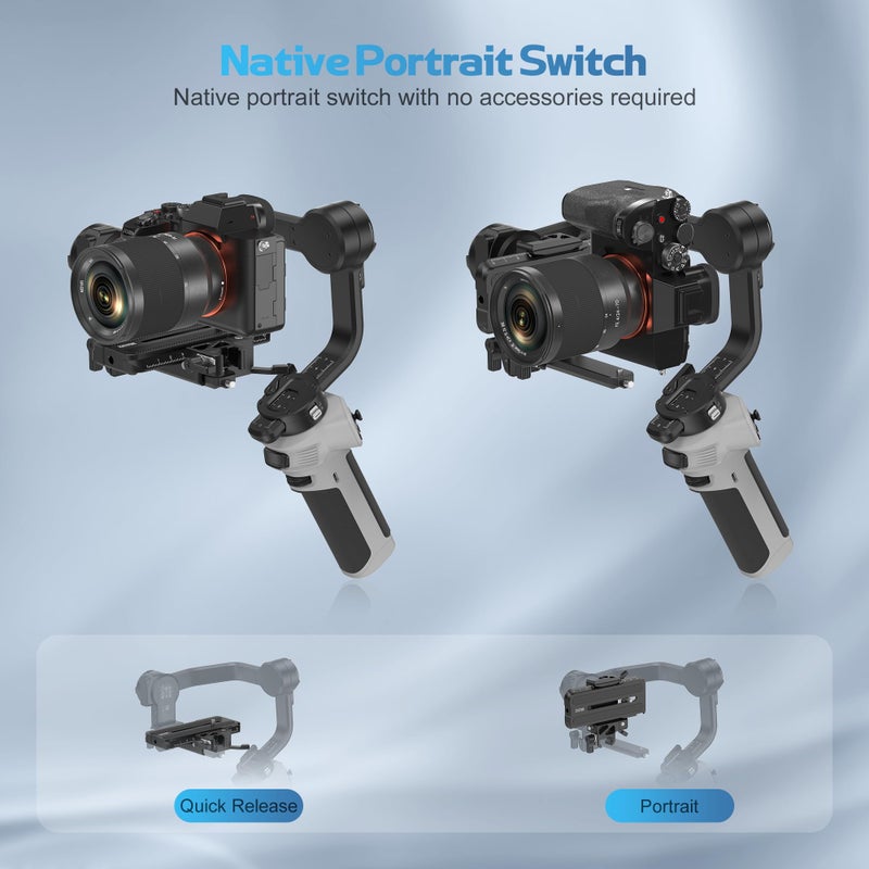 ZHIYUN CINEPEER WEEBILL 3E Mirrorless Gimbal Lightweight Stabilizer, Up to 3kg/6.6lbs Payload, 3-Axis Camera Gimbal for Canon/Sony/Panasonic/Nikon, Bluetooth Shutter Control, Native Vertical Shooting - Image 3