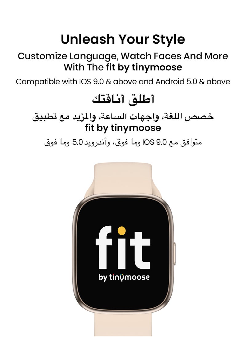 TinyMoose - Tinymoose Tempo Go Smartwatch – Long Battery Life, IP68 Waterproof, 100+ Fitness Modes, SpO2 & Heart Rate Tracking, High-Resolution Display, AI Control, Bluetooth Calling, Fit by Tinymoose App Integration - Pink Mist - Image 1