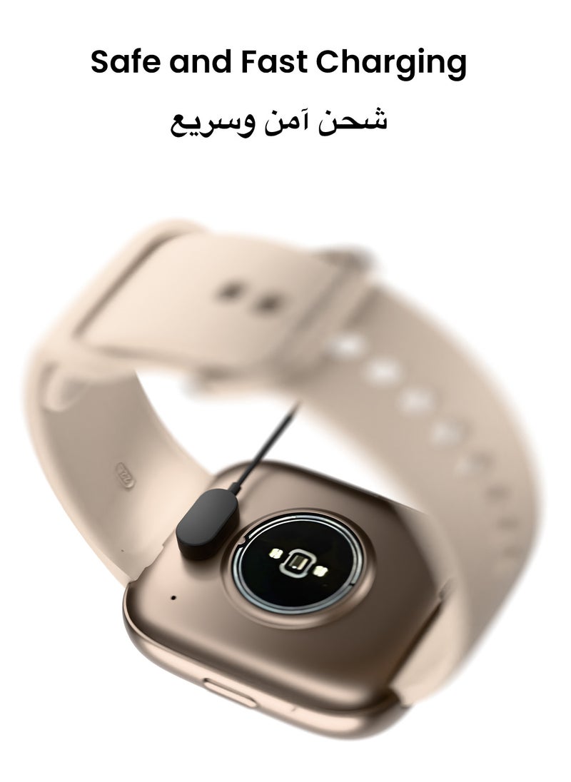 TinyMoose - Tinymoose Tempo Go Smartwatch – Long Battery Life, IP68 Waterproof, 100+ Fitness Modes, SpO2 & Heart Rate Tracking, High-Resolution Display, AI Control, Bluetooth Calling, Fit by Tinymoose App Integration - Pink Mist - Image 1
