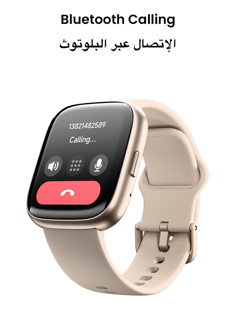 TinyMoose - Tinymoose Tempo Go Smartwatch – Long Battery Life, IP68 Waterproof, 100+ Fitness Modes, SpO2 & Heart Rate Tracking, High-Resolution Display, AI Control, Bluetooth Calling, Fit by Tinymoose App Integration - Pink Mist - Image 1
