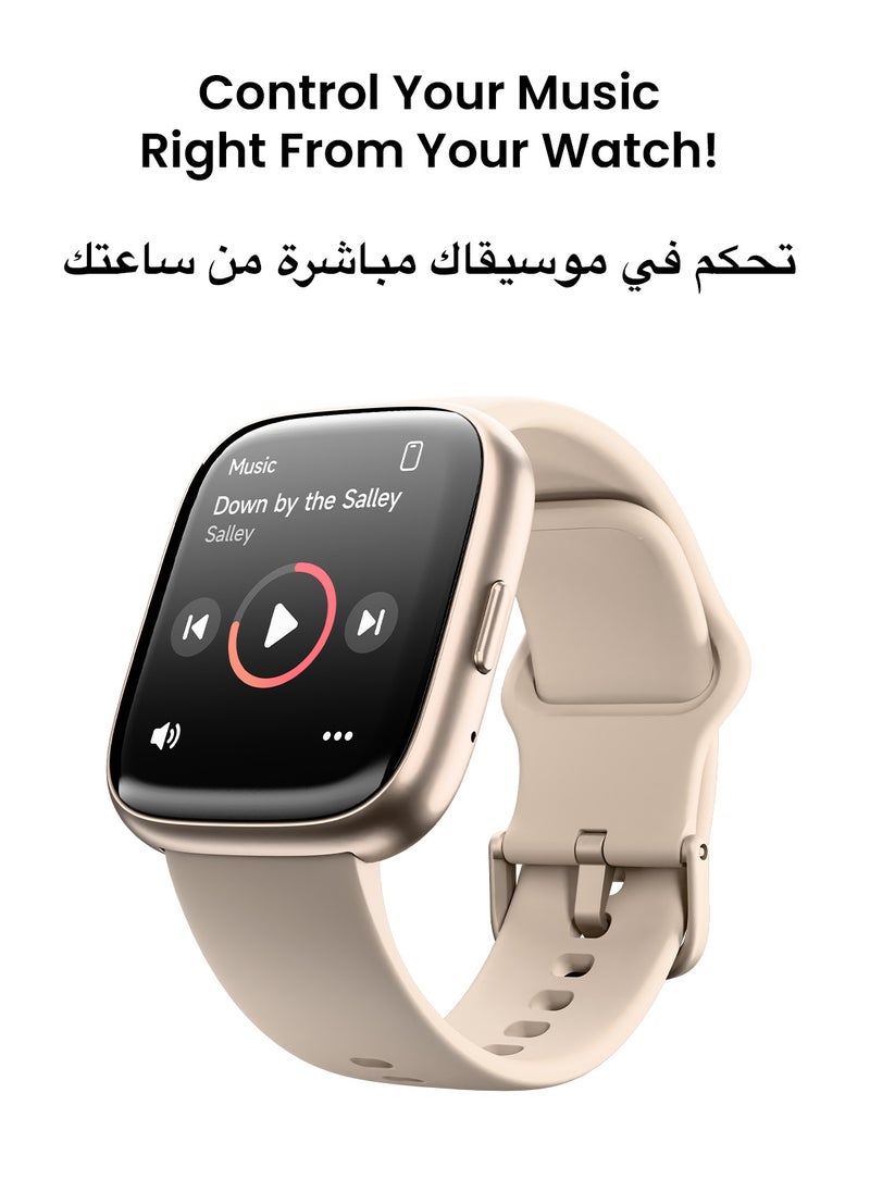 TinyMoose - Tinymoose Tempo Go Smartwatch – Long Battery Life, IP68 Waterproof, 100+ Fitness Modes, SpO2 & Heart Rate Tracking, High-Resolution Display, AI Control, Bluetooth Calling, Fit by Tinymoose App Integration - Pink Mist - Image 1