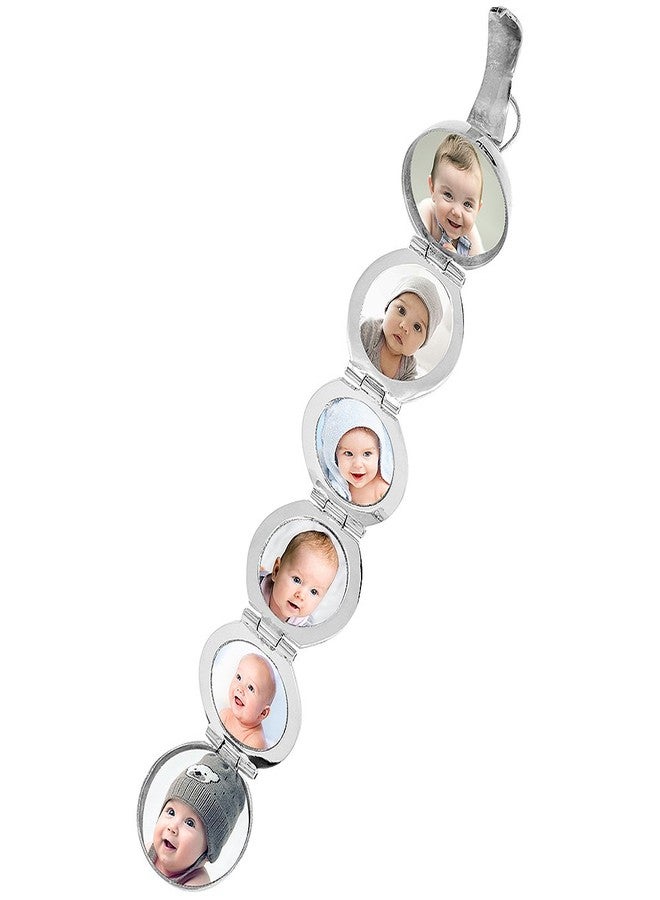 سابرينا سيلفر قلادة فضية استرلينية على شكل كرة لحفظ الصور، تتسع لست صور، مقاس 3/4 بوصة، طول 20 بوصة، BX_24 - Image 5