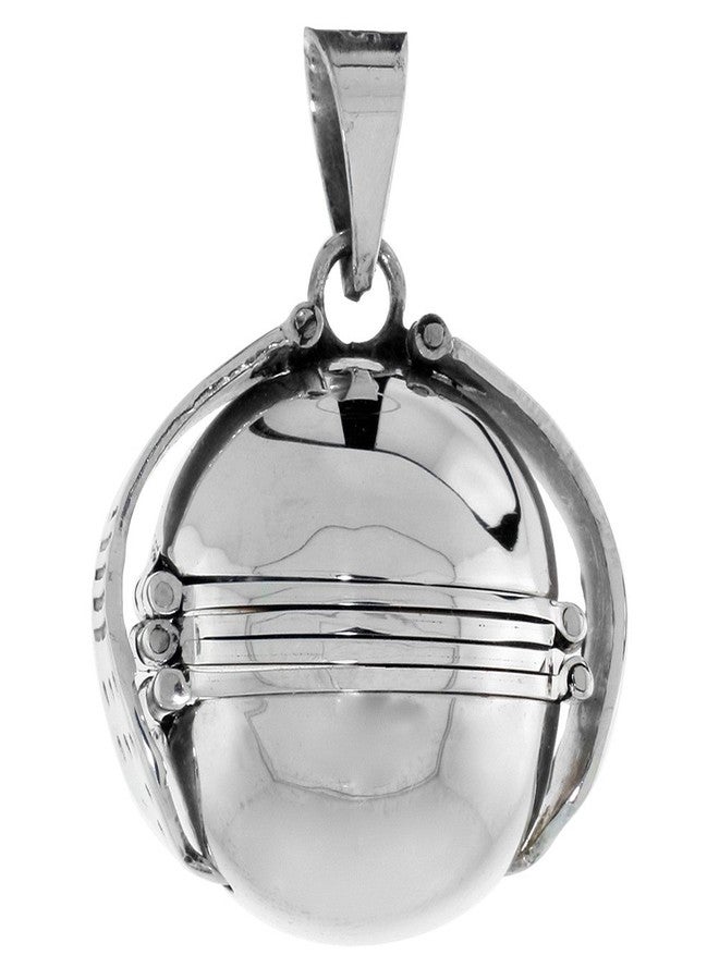 سابرينا سيلفر قلادة فضية استرلينية على شكل كرة لحفظ الصور، تتسع لست صور، مقاس 3/4 بوصة، طول 20 بوصة، BX_24 - Image 2