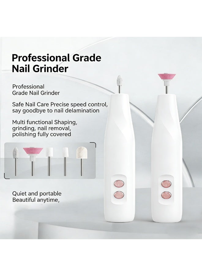 Professional White Nail Drill Machine | Portable & Quiet, 3-Speed Adjustable, All-in-One for Nail Shaping, Buffing, Gel Removal & Polishing - Image 1