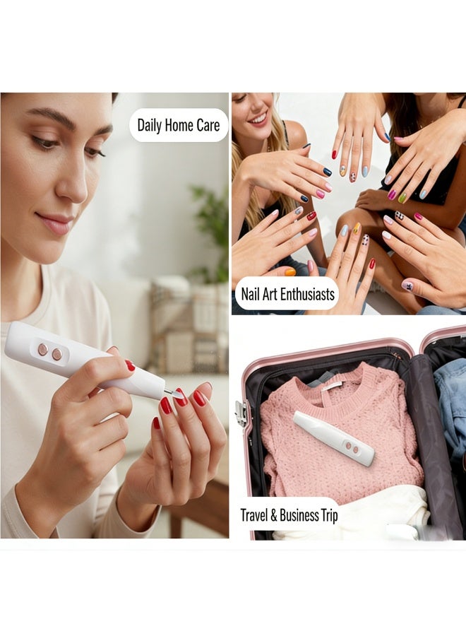 Professional White Nail Drill Machine | Portable & Quiet, 3-Speed Adjustable, All-in-One for Nail Shaping, Buffing, Gel Removal & Polishing - Image 3