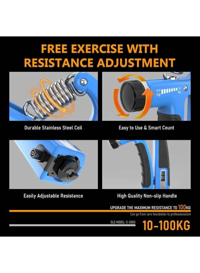 JKSHMYT جيه كيه اس اتش واي تي مجموعة تدريب قوة قبضة اليد (5 قطع)، مقوي الساعد المقاوم القابل للتعديل، مقوي قبضة اليد لبناء العضلات والتعافي من الاصابات للرياضيين - Image 2