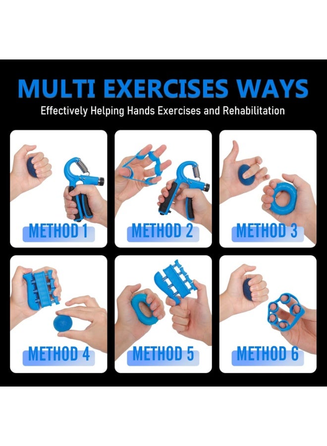 JKSHMYT جيه كيه اس اتش واي تي مجموعة تدريب قوة قبضة اليد (5 قطع)، مقوي الساعد المقاوم القابل للتعديل، مقوي قبضة اليد لبناء العضلات والتعافي من الاصابات للرياضيين - Image 3