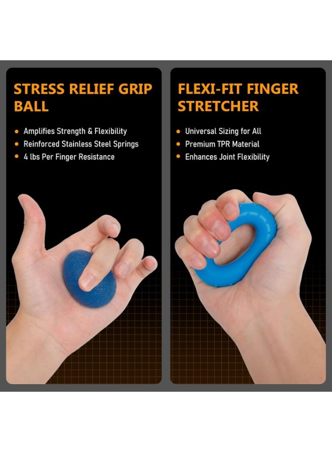 JKSHMYT جيه كيه اس اتش واي تي مجموعة تدريب قوة قبضة اليد (5 قطع)، مقوي الساعد المقاوم القابل للتعديل، مقوي قبضة اليد لبناء العضلات والتعافي من الاصابات للرياضيين - Image 5