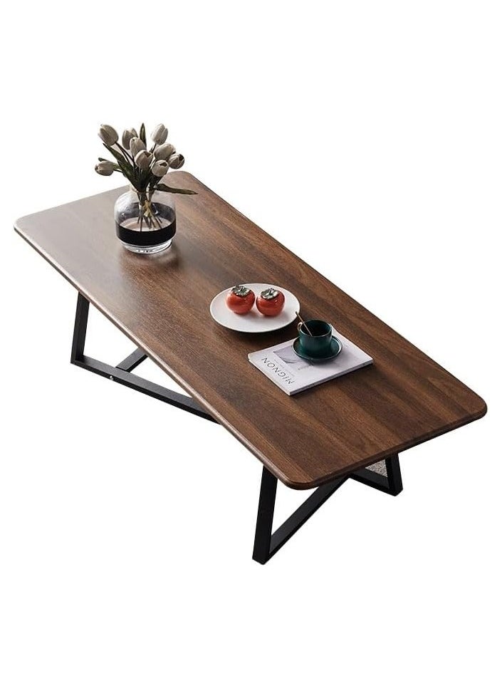 AGD Versatile large rectangular living room coffee table with black metal frame  - Image 1