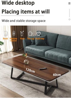 AGD Versatile large rectangular living room coffee table with black metal frame  - Image 4
