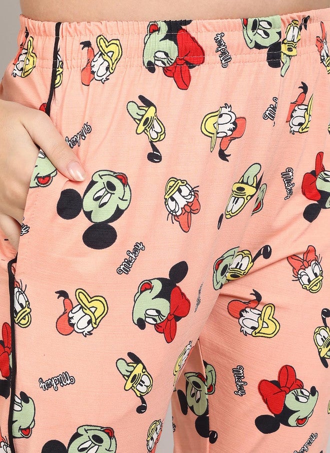 PREEN Women Printed Night Suit with Mickey Mouse Design - Image 3