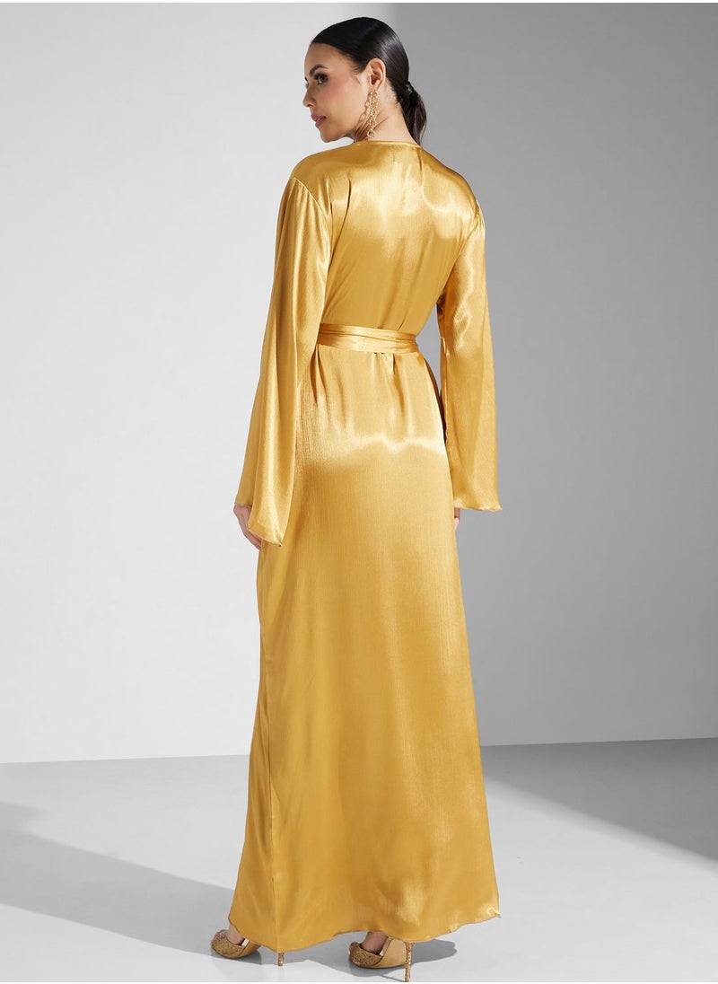hayas closet - Embellished Belted Jalabiya - Image 1