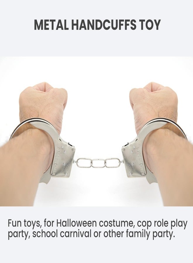 Zitokin Handcuffs for Kids Safety Toy Cop Cuffs with Key Police Officer Role Play Cowboy Sheriff Halloween Costume for Kids - Image 2