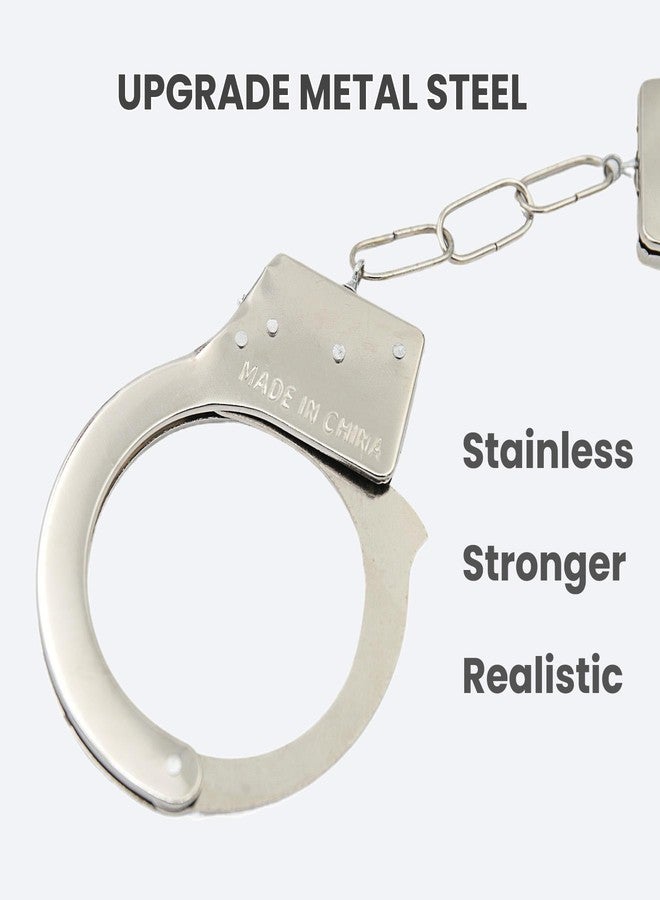 Zitokin Handcuffs for Kids Safety Toy Cop Cuffs with Key Police Officer Role Play Cowboy Sheriff Halloween Costume for Kids - Image 3
