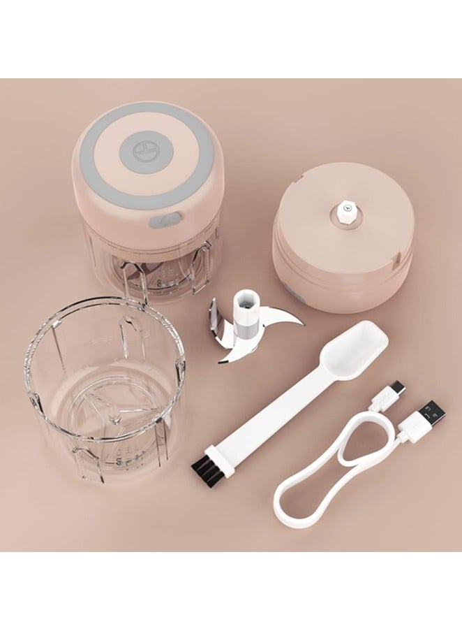 سيارم مفرمة ثوم، مفرمة ثوم كهربائية صغيرة 250 مل، مفرمة طعام مدمجة ببطارية قابلة لإعادة الشحن عبر USB، تستخدم لهرس البصل والثوم والفلفل والمكسرات وما إلى ذلك. تحتوي على أداة اثنين في واحد للملعقة والفرشاة - Image 2