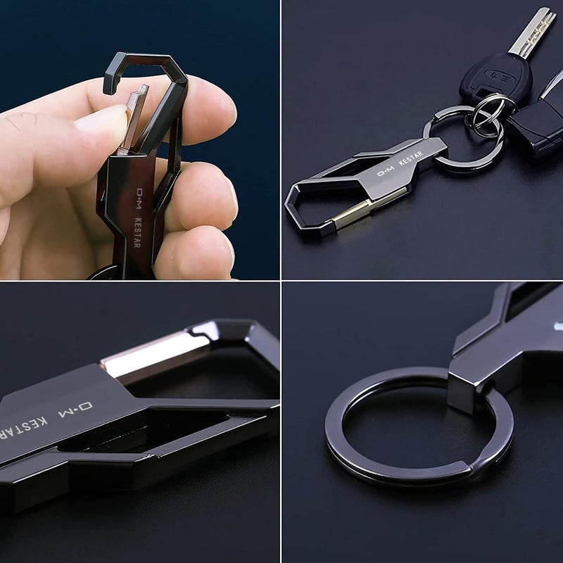 SooKoo Key Chain Car Key Ring Car Business Keychain Key Ring Key Organization for Men and Women, Black, 9.5*2.8cm - Image 3