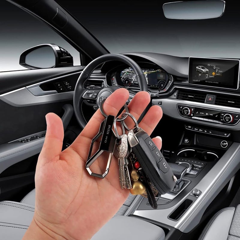 SooKoo Key Chain Car Key Ring Car Business Keychain Key Ring Key Organization for Men and Women, Black, 9.5*2.8cm - Image 4