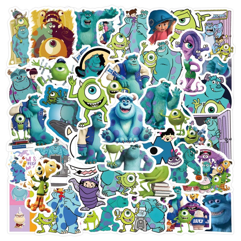 LHST 50Pcs Monsters, Inc Stickers Pack Waterproof Sticker Decals for Water Bottle,Laptop,Phone,Skateboard,Scrapbooking,Bumper Gifts for Kids Teens Adults for Party Supply Favor (Monsters, Inc) - Image 1