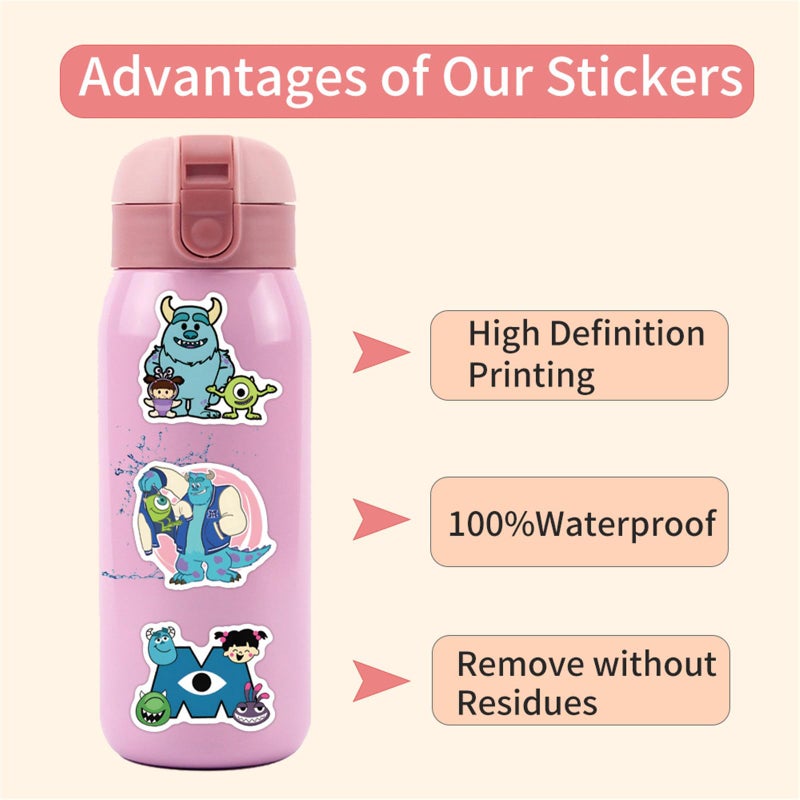 LHST 50Pcs Monsters, Inc Stickers Pack Waterproof Sticker Decals for Water Bottle,Laptop,Phone,Skateboard,Scrapbooking,Bumper Gifts for Kids Teens Adults for Party Supply Favor (Monsters, Inc) - Image 5
