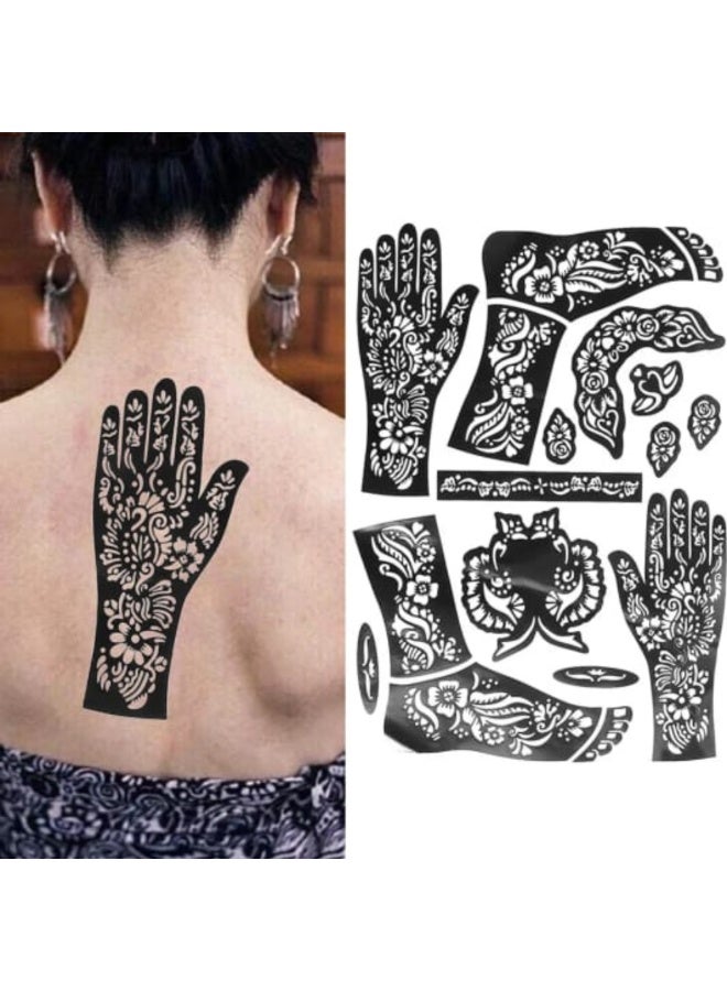 متجر ثيلياستور مجموعة قوالب حناء قابلة لإعادة الاستخدام لليدين والقدمين - قوالب تصميم حناء سهلة للمبتدئين والمحترفين | قوالب فنية للعيد والزفاف والمناسبات - Image 3