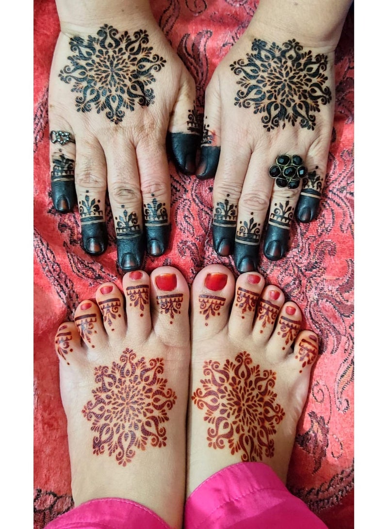 متجر ثيلياستور مجموعة قوالب حناء قابلة لإعادة الاستخدام لليدين والقدمين - قوالب تصميم حناء سهلة للمبتدئين والمحترفين | قوالب فنية للعيد والزفاف والمناسبات - Image 5