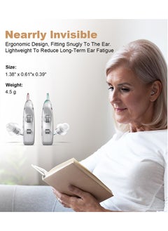 Jccgoo Rechargeable Hearing Aids for Seniors & Adults, Noise Cancelling, Latest Digital Chip, Sound Amplifier with Charging Case (Silver)  - Image 4
