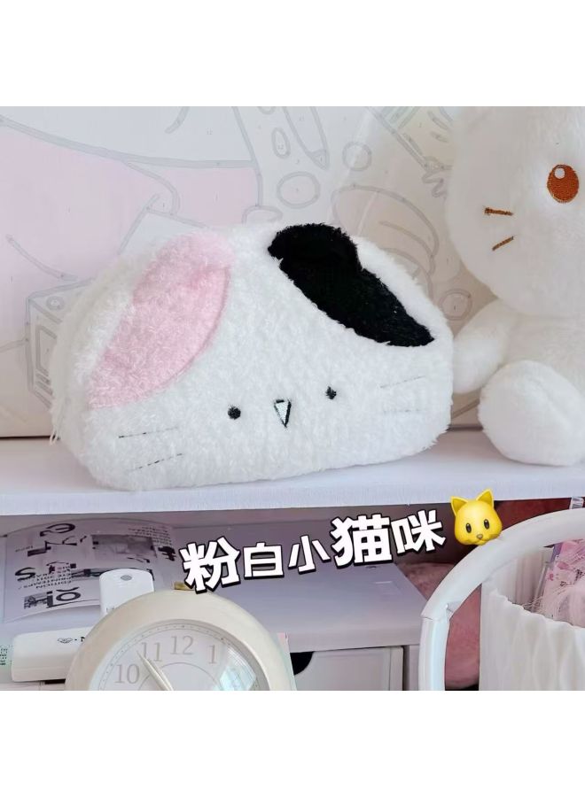 Pencil Bag Style High-looking Cute Milk Cat Female Student Plush Bear Large Capacity Pencil Bag Storage