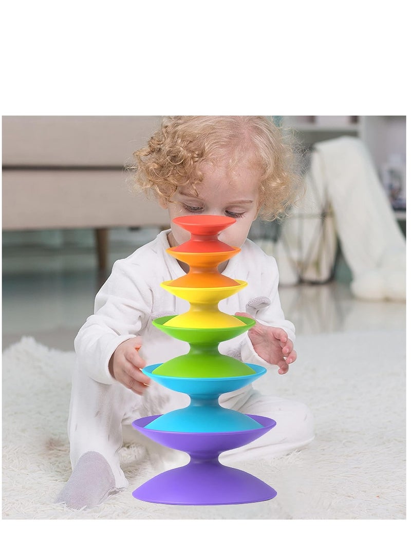 KASTWAVE Stacking Toys for Toddlers 1-3 Educational Spinning Toys for Toddlers 1-3, Autism Sensory Toys Montessori Baby Stacking Toys - Image 4