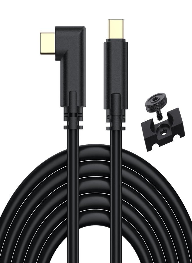 COOYA Camera Tethering Cable USB C to USB C 90° Right Angle Cord 5Gbps Fast Transfer & Charging Between Camera and Computer+Cable Lock Clamp for Sony A7 III/IV A7C Canon R5 R6 R10 Nikon Z6 Z7, 16.4 ft - Image 1