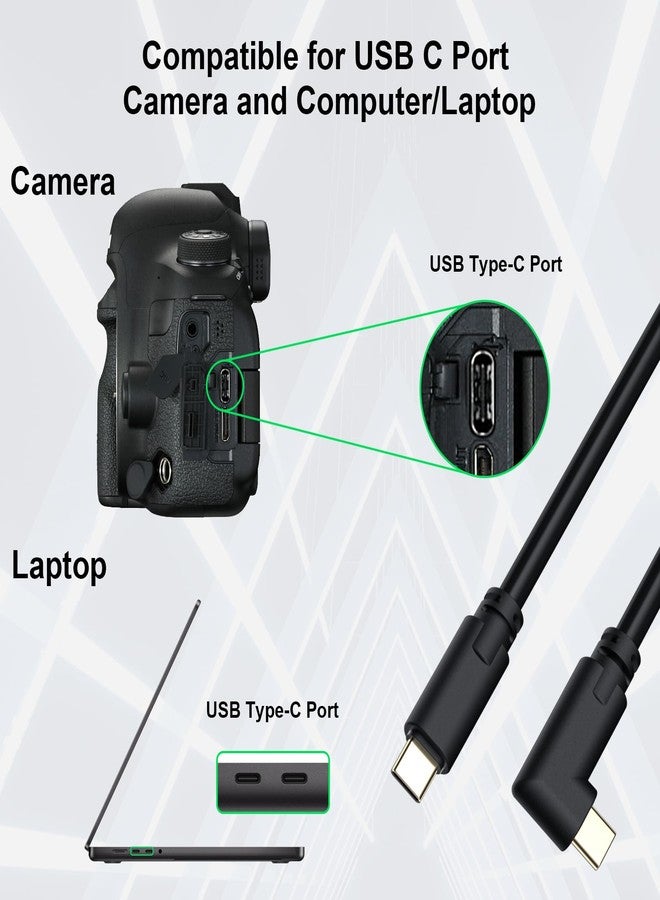 COOYA Camera Tethering Cable USB C to USB C 90° Right Angle Cord 5Gbps Fast Transfer & Charging Between Camera and Computer+Cable Lock Clamp for Sony A7 III/IV A7C Canon R5 R6 R10 Nikon Z6 Z7, 16.4 ft - Image 5