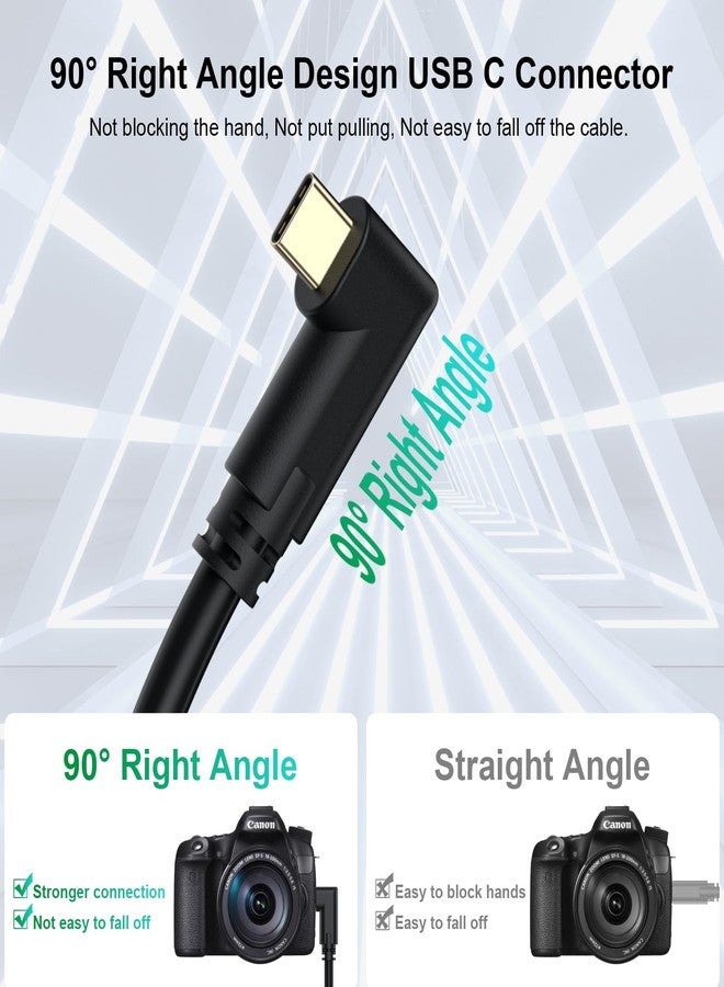 COOYA Camera Tethering Cable USB C to USB C 90° Right Angle Cord 5Gbps Fast Transfer & Charging Between Camera and Computer+Cable Lock Clamp for Sony A7 III/IV A7C Canon R5 R6 R10 Nikon Z6 Z7, 16.4 ft - Image 4