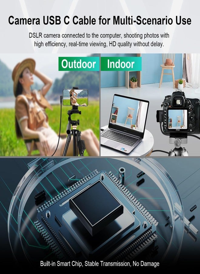 COOYA Camera Tethering Cable USB C to USB C 90° Right Angle Cord 5Gbps Fast Transfer & Charging Between Camera and Computer+Cable Lock Clamp for Sony A7 III/IV A7C Canon R5 R6 R10 Nikon Z6 Z7, 16.4 ft - Image 3