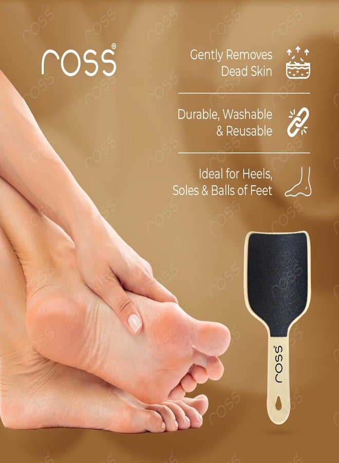 Ross Curved Foot File Scrubber – Wide Surface Callus Remover for Cracked Heels & Dead Skin | Pedicure Tool with Anti-Slip Handle & Hanging Loop | Professional Foot Care for Smooth Feet (Beige) - Image 3