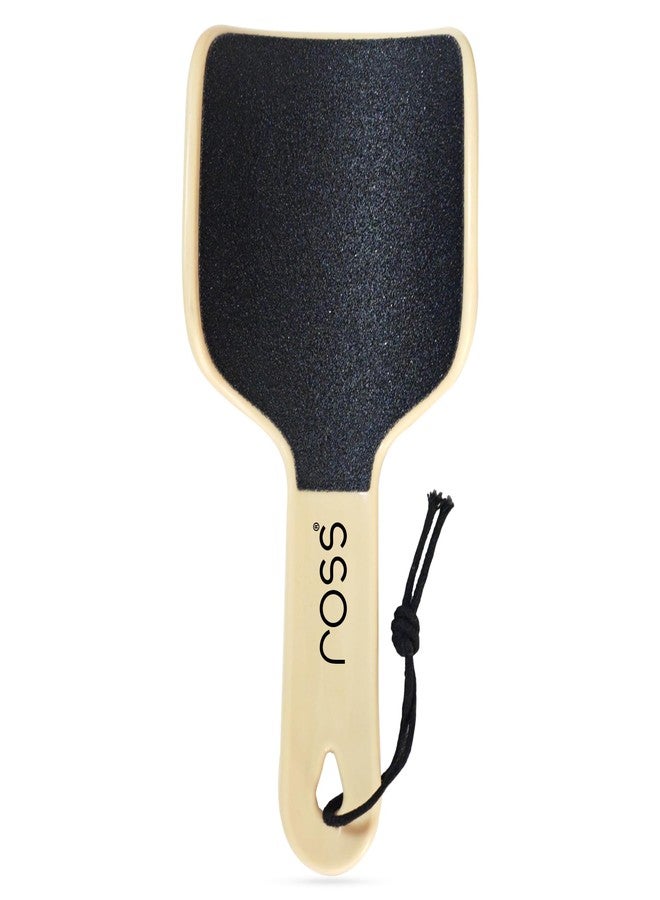 Ross Curved Foot File Scrubber – Wide Surface Callus Remover for Cracked Heels & Dead Skin | Pedicure Tool with Anti-Slip Handle & Hanging Loop | Professional Foot Care for Smooth Feet (Beige) - Image 1