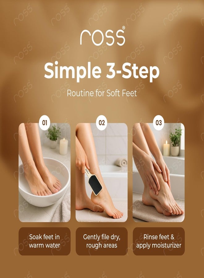 Ross Curved Foot File Scrubber – Wide Surface Callus Remover for Cracked Heels & Dead Skin | Pedicure Tool with Anti-Slip Handle & Hanging Loop | Professional Foot Care for Smooth Feet (Beige) - Image 4