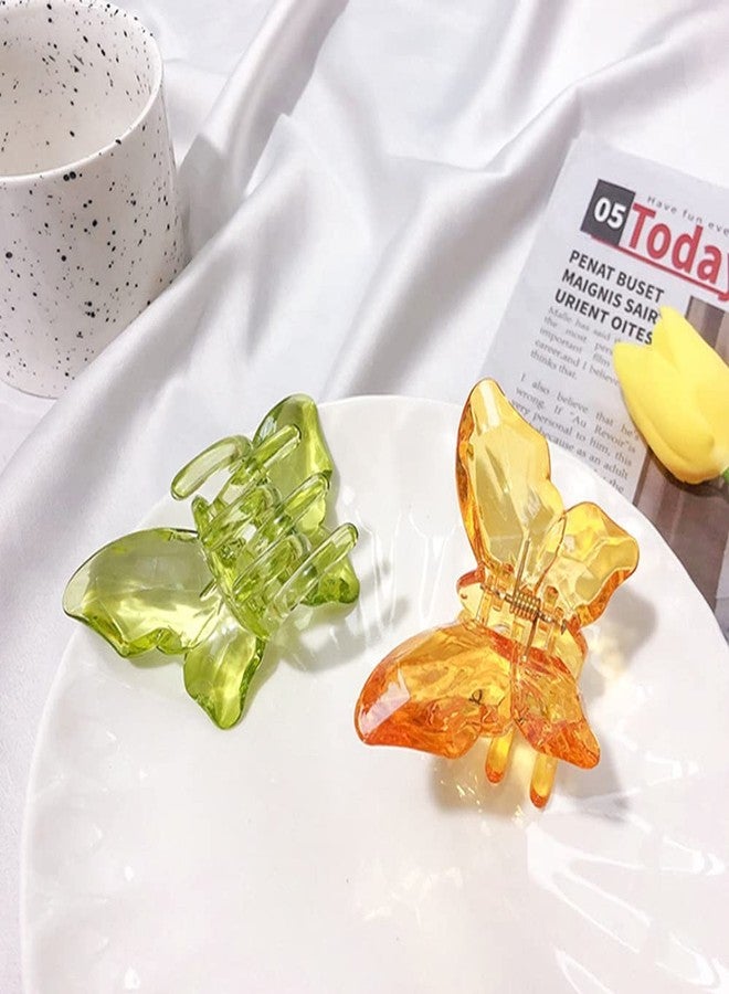 بيردوير مشابك شعر صغيرة الحجم من بيردوير للنساء والفتيات، مصنوعة من الأكريليك متعدد الألوان، مشبك فراشة مرصع بالأحجار، مناسب لتسريحة نصف ذيل الحصان. - Image 4