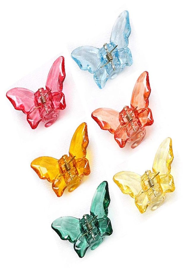 بيردوير مشابك شعر صغيرة الحجم من بيردوير للنساء والفتيات، مصنوعة من الأكريليك متعدد الألوان، مشبك فراشة مرصع بالأحجار، مناسب لتسريحة نصف ذيل الحصان. - Image 1